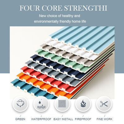 painel de parede acanelado plástico de madeira da grade WPC de 8.5mm nenhuma pintura impermeável