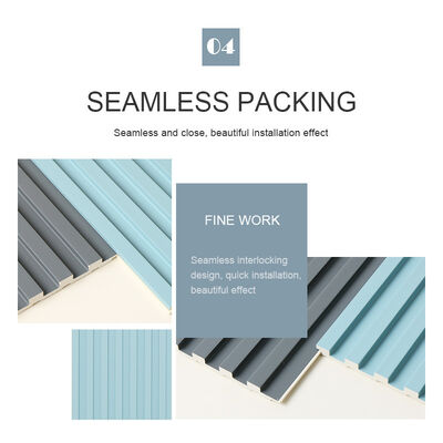 painel de parede acanelado plástico de madeira da grade WPC de 8.5mm nenhuma pintura impermeável