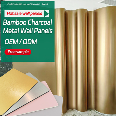 As vendas diretas da fábrica iluminam o folheado de bambu da madeira do carvão vegetal do metal impermeável luxuoso