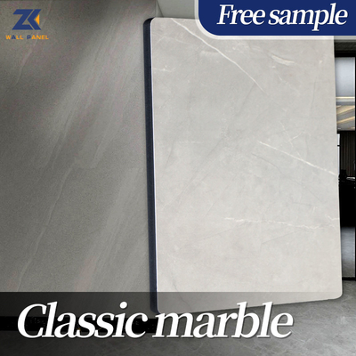 Painel de parede de madeira do folheado de Crystal Board Simulation Waterproof Marble do carbono