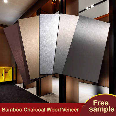 Decoração de interiores Painel de parede de revestimento de madeira de metal Amigável ao meio ambiente Vestido de madeira de carvão de bambu