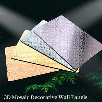 Decoração de parede em mosaico PET Painel de parede de bambu Fibra de carvão de madeira