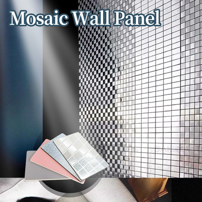 Novos Produtos Panéis de parede metálicos para decoração de interiores Mosaico Bambú Carvão de madeira Panéis de carimbar