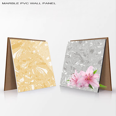Moderno Atraente 5MM High Gloss Wall Marble Panel Para Interior PVC Folha de Mármore