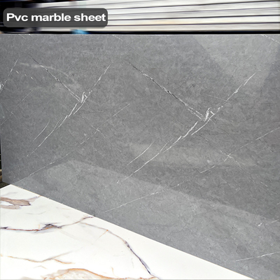 Decoração mboo Carvão de madeira Veneer Moderno Luxo PVC Folha de Mármore