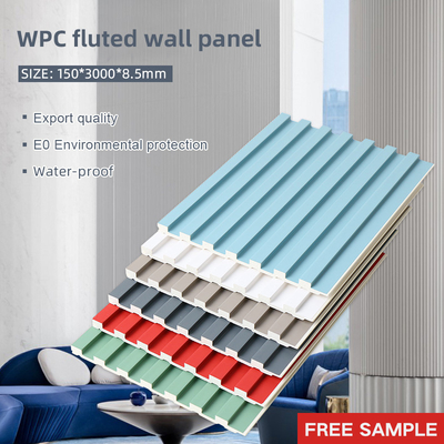 painel de parede acanelado plástico de madeira da grade WPC de 8.5mm nenhuma pintura impermeável
