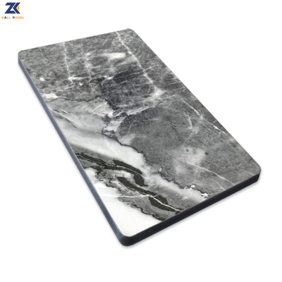Carbono de bambu Crystal Plate do painel de parede do folheado da madeira do carvão vegetal do mármore do PVC