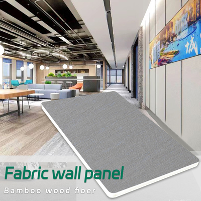 8 milímetros de tela de bambu luxuosa moderna do folheado da madeira da fibra Textured paredes do painel do PVC